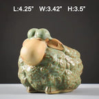 DIYOMR Small Ceramic Planter Pot, 4.3" Vintage Bronze Animal Planters Ceramic Flowerpot Succulent Pots Cactus Pot for Office Home Desktop Decor - Plants Not Included (Sheep)