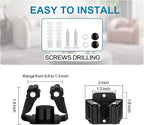 JAMEND CLXP 9PCS Broom and Mop Holder, Heavy Duty Garden Tool Organizer Rack Rake and Shovel Handle, Stainless Steel Mop Hanger. Screws for Wall Mounted. Matte Black