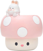 EOBTAIN Unique Mushroom Planter Pot Cute Animal Rabbit Pink Resin Succulent Small Pots for Indoor Plants Mini Cactus Planter Pots Living Room Office Table Decor,Mushroom Lover Gifts,4 Inch