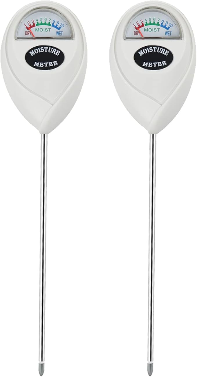 Soil Moisture Meter, 2 Pack Soil Moisture Monitor for House Plants, Indoor & Outdoor, Garden, Farm, Lawn Plant Care, No Battery Needed(White)