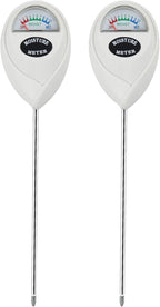 Soil Moisture Meter, 2 Pack Soil Moisture Monitor for House Plants, Indoor & Outdoor, Garden, Farm, Lawn Plant Care, No Battery Needed(White)