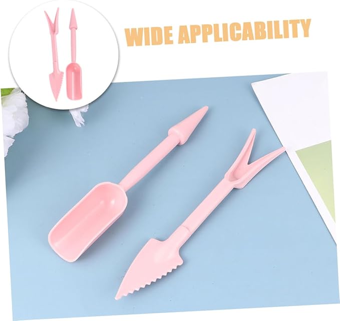 HEMOTON Succulent Planting Tool Set 20pcs (16cm Pink) Plastic Transplant Gardening Tools for Bonsai and Flowerpot Use Household Gardening Accessories
