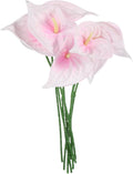 uxcell 8Pcs 11inch Artificial Anthurium Lily Flowers, Permanent Flower Bouquet for Home Arrangements Wedding Festival Decoration Crafts Store Decor Accessories, Light Pink