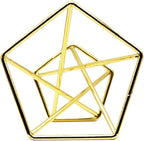 Geometric Air Plant Holder Airplants Rack Metal Plants Stand Planter Shelves Himmeli Living Decor Tillandsia Pot Containers (Gold 3pcs)