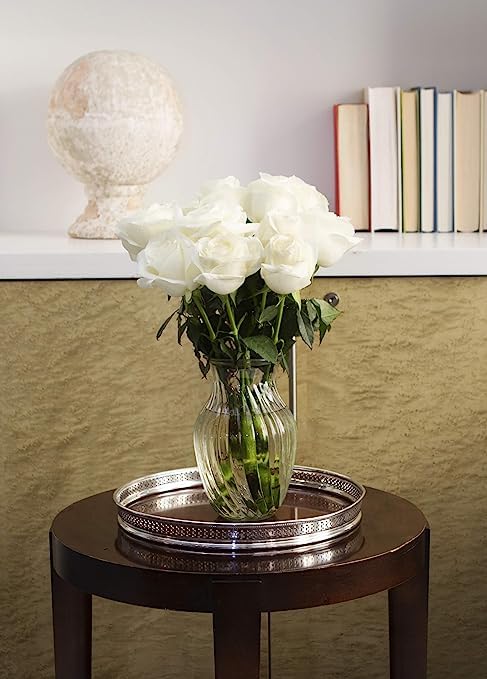 KaBloom - 24 Stems of White Roses (Cut-to-Order, and Homegrown in the USA) - Fresh Flowers for Birthday, Valentine's & Mother's Day