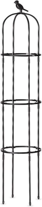 FOLLOOK Garden Trellis for Climbing Plant Outdoor, 67" Tall Round Cucumber Trellis Plant Supports for Vines Flower Climbing Rose Clematis Vegetable Tomato Trellis, 1PC, Black