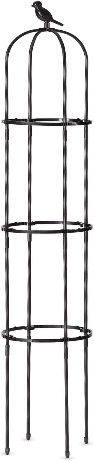 FOLLOOK Garden Trellis for Climbing Plant Outdoor, 67" Tall Round Cucumber Trellis Plant Supports for Vines Flower Climbing Rose Clematis Vegetable Tomato Trellis, 1PC, Black