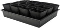 RooTrimmer 3.5 inch (9CM) Square Nursery Pots 60pcs, Sturdy Seedlings Trays 5 Pcs, Seeds Starter Germination Tray, Microgreenings Planter Nursery Propagation 5 Sets