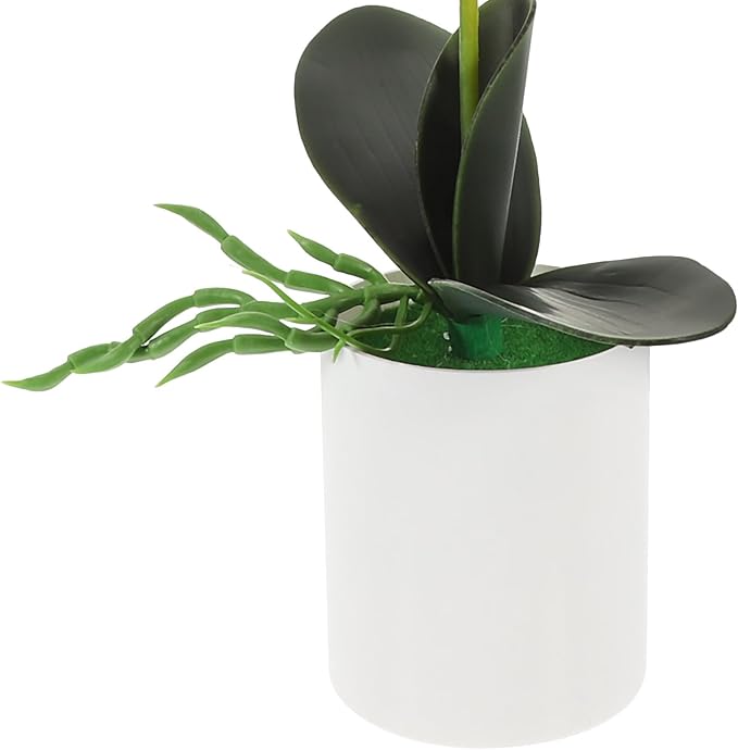 Realistic Artificial Potted Orchid Butterfly Plant Purple Faux Flower Simulation Tabletop Decor for Home Office Living Room
