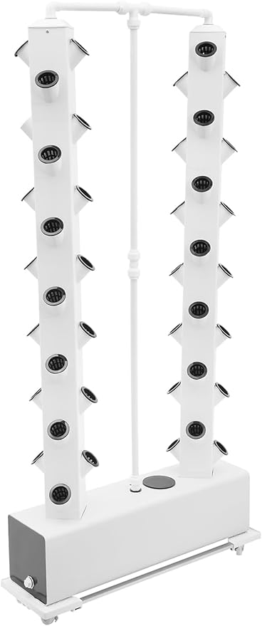 Hydroponic Growing System Kit, 56 Plant Hydroponic Tower Indoor Herb Garden Vertical Planter Germination Kit with Intelligent Water Circulation & Timer Function, Grower Harvest Fresh Herbs Vegetables