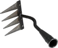Garneck Heavy Duty Small Garden Rake with 4 Sharp Teeth, Reinforced Steel Manual Weeding Rake for Soil Turning and Lawn Leveling, Sturdy Hand Tool for Gardening and Landscape Care