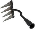 Garneck Heavy Duty Small Garden Rake with 4 Sharp Teeth, Reinforced Steel Manual Weeding Rake for Soil Turning and Lawn Leveling, Sturdy Hand Tool for Gardening and Landscape Care