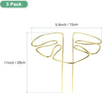 M METERXITY 3-Pack Monstera Plant Support, 11x5.9 Inch Reusable Sturdy Alloy Plant Support Stakes Unique Design for Potted Plants Flowers/Vegetables/Indoor Outdoor Climbing Plants [Gold]