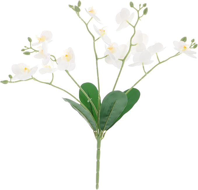 PRETYZOOM Artificial Phalaenopsis Orchid Stem Realistic Faux Butterfly Orchid Flower for Home Decor Living Room Office Wedding and Event Decoration