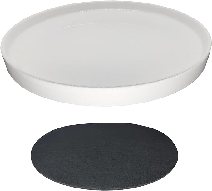 Yukfona Ceramic Plant Saucer Pot Tray 10 Inch, Planter Saucers 4 5 6 7 8 9 10 11 12 13 Inch for Indoors Outdoor, Durable Sturdy Flower Drainage drip Water Tray for Glazed Pots Base (10.7 Inch-White)