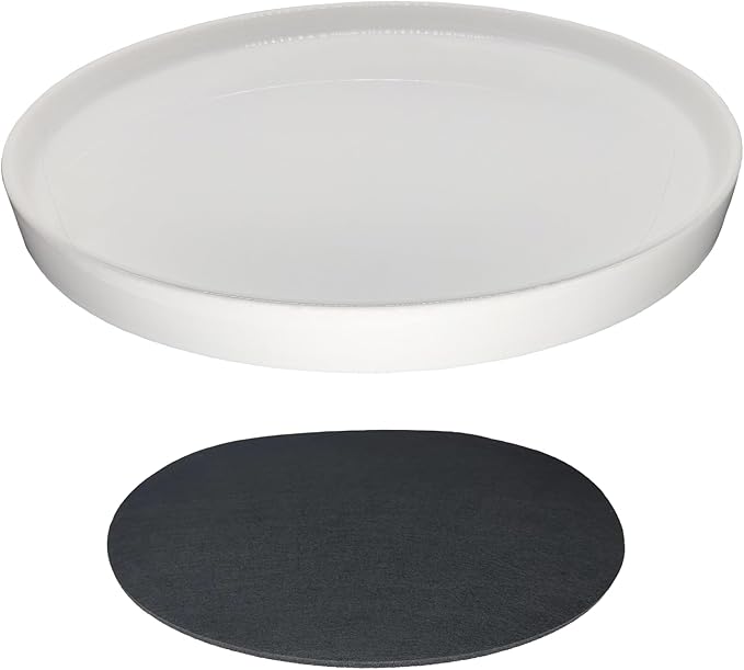 Yukfona Ceramic Plant Saucer Pot Tray 12 Inch, Planter Saucers 4 5 6 7 8 9 10 11 12 Inch for Indoors Outdoor, Durable Sturdy Flower Drainage Tray for Glazed Pots Base (12.5 Inch-White)