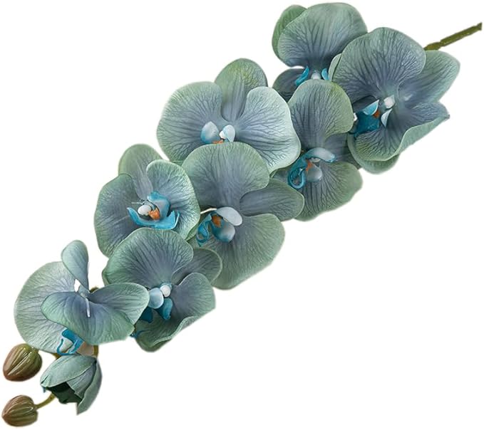 2 Simulation Butterfly Orchid Artificial Fake Flowers Decorative Living Room Bedroom Fake Flowers (Blue)