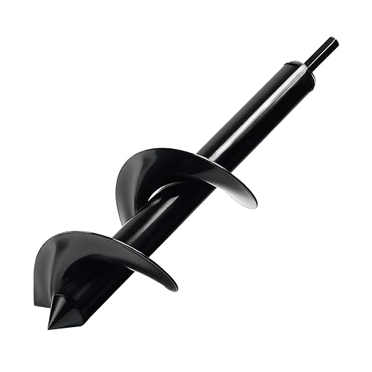 Auger Drill Bit for Planting 3 x 12 Inch, Garden Spiral Drill Bit Bulb Planter Tool Drill Auger for Planting Bulb, Bedding Plant, Post or Umbrella Hole Digger for 3/8" Hex Drive