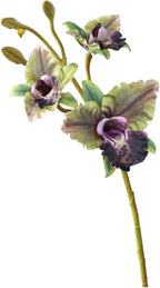 2-Pack 21in Spring Artificial Orchid, Oil Painting Style Romantic Fake Flowers, Wedding Home Decor, Living Room Table Centerpiece, Festival Artistic Display(Green)