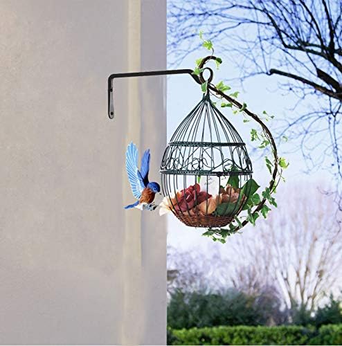 AILIN YELOKIE 12" Plant Hangers 8-Pack - Heavy Duty Rust-Resistant Steel Hooks for Bird Feeders, Indoor/Outdoor Plants & Wall Decor, Black