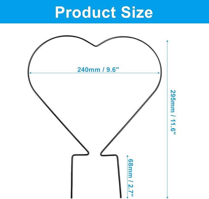 2Pcs Heart Plant Trellis, Acrylic Small Trellis Climbing Plants Indoor Outdoor, Plant Support for Hoya Pothos Vine Ivy Monstera Flower Philodendrons Dischidia