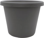The HC Companies Classic Round Plastic Plant Pot w/Rolled Rim - Lightweight & UV Resistant Flower Pot for Herbs & More - Outdoor & Indoor Plant Pots w/Drainage (8.5 inch Warm Gray, Pack of 1)