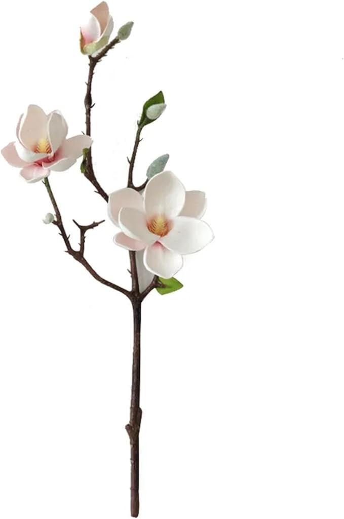 Artificial Flowers for Decoration,Simulated Flowers Simulation Big Magnolia Artificial Flower Orchid Fake Flowers Plant Living Room Home Wedding Decoration(White)