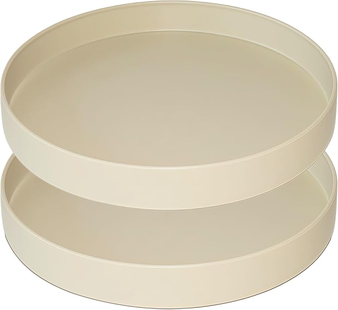 Plant Saucer 6 inch Drip Tray for Ceramic Plastic Pots, 2 Pack Plant Saucers for Indoors, Plastic Planter Flower Pot Saucers for Potted Plants, Planter Water Trays for pots Base (6", Beige)
