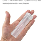 HAHIYO 10PCs 4.3X1.5inch 60ml Transparent Plastic Floral Tubes Floral Water Tubes Flower Vials with Silicone Cap for Plants Fresh Flowers Arrangement Decoration Milkweed Cutting Florist Supplies