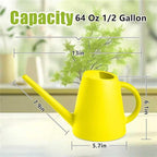 ZXJ Plant Watering Cans for Indoor and Outdoor Home Garden Plants - with Long Spout - Yellow - 1/2 Gallon