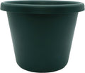 The HC Companies Classic Round Plastic Plant Pot w/Rolled Rim - Lightweight & UV Resistant Flower Pot for Herbs & More - Outdoor & Indoor Plant Pots w/Drainage (14 inch Evergreen, Pack of 1)