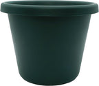 The HC Companies Classic Round Plastic Plant Pot w/Rolled Rim - Lightweight & UV Resistant Flower Pot for Herbs & More - Outdoor & Indoor Plant Pots w/Drainage (14 inch Evergreen, Pack of 1)