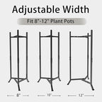 2 Tier Plant Stand Indoor Outdoor, Heavy Duty Metal Shelf Flower Storage Plant Holder for Patio Living Room Balcony Garden, No Wobble Design (No Pots)