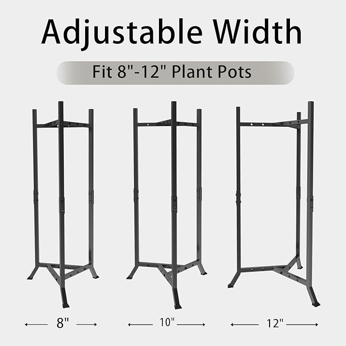 2 Tier Plant Stand Indoor Outdoor, Heavy Duty Metal Shelf Flower Storage Plant Holder for Patio Living Room Balcony Garden, No Wobble Design (No Pots)