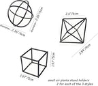 ZOOELAY Small Air Plant Holders Stand Black Airplants Rack Planters Metal Air Fern Plant Display Cage Geometric Tillandsia Pot Containers Gift Idea 6 Pcs
