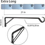 AILIN YELOKIE 2 Pack Extra Long 21 Inch Heavy-Duty Rust-Resistant Solid Steel Plant Hangers and Bird Feeder Hangers for Indoor and Outdoor Decor, Wall Hooks