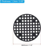 PATIKIL Flower Pot Hole Mesh Pad, 60Pcs 1.8 Inch/4.5cm Round Rigid Bonsai Drainage Mesh Grid Screen Bottom Grid Mat for Garden, Black