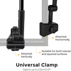 G4Free UPF 50+ Adjustable Beach Umbrella XL with Universal Clamp for Chair Stroller Wheelchair Golf Cart Bleacher Patio