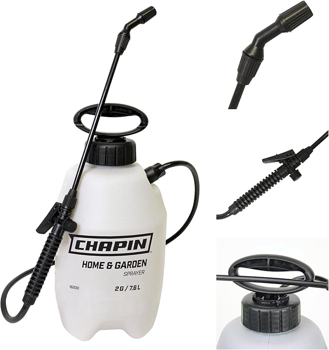 Chapin 16200 Pump Sprayer, 2-Gallon, Lawn & Garden Translucent Poly Tank, Adjustable Cone Nozzle, Ergonomic Handle & in-Tank Filter for Herbicides, Pesticides & Fertilizers