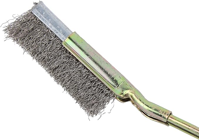Curved/Straight Head Steel Soft Bonsai Brush - Garden Cleaning Tool - Perfect for Gentle and Effective Cleaning of Bonsai Trees and Plants(Straight Head)