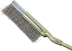 Curved/Straight Head Steel Soft Bonsai Brush - Garden Cleaning Tool - Perfect for Gentle and Effective Cleaning of Bonsai Trees and Plants(Straight Head)