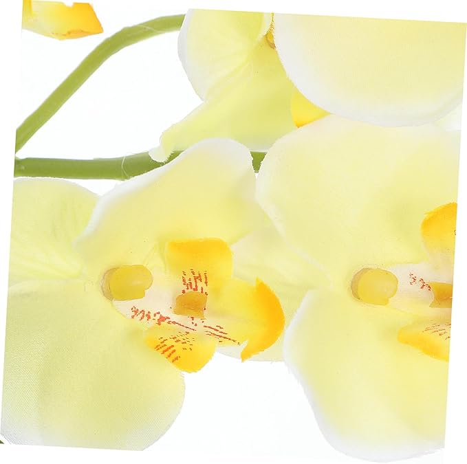 ORFOFE Artificial Orchid Flowers Vase Lifelike Faux Orchids Arrangement for Home Office and Living Room Decor and Space-Saving Design