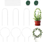 6 Pack Plant Trellis for Hoya Pothos, 3 U-Shaped & 3 Round Indoor Plant Trellis, Rustproof Acrylic Climbing Plant Support for Vines Flowers Potted Plants