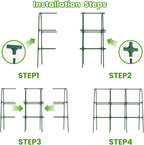 Cucumber Trellis for Raised Bed, U-Shape Garden Trellis for Climbing Plants Outdoor, Metal Arch Vegetables Trellis, Plant Support for Grape Vine Beans Squash Peas Flower