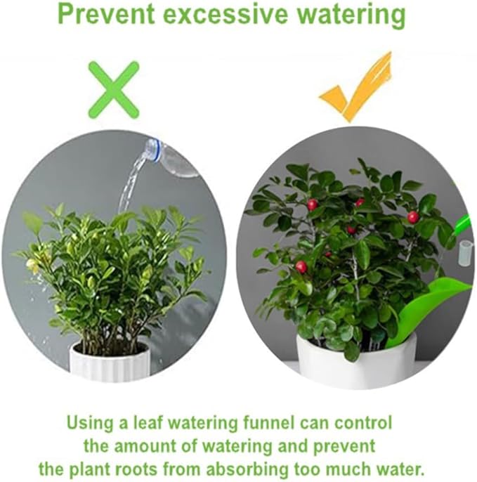 15 Pcs Leaf Plant Watering Devices Leaflow Design Plant Pot Watering Funnel for Outdoor Indoor 3 Color Leaf Watering Funnel