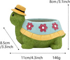 EOBTAIN Cute Turtle Planter for Indoor Plants Green Animal Garden Succulent Pots Unique Resin Cactus Pot with Drainage Hole Plant Containers Flowerpot for Home Office Desktop Decor Gifts for Women