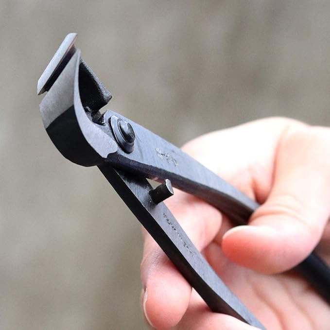 Wazakura 4PCS Bonsai Essential Tool Kit MADE IN JAPAN, Yasugi Steel Satsuki Bonsai Scissors + Concave Branch Cutter 8in (200mm) + Stainless Tweezers + Sap Eraser Set