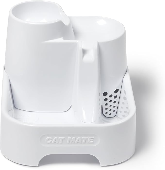 Cat Mate Multi-Level Pet Water Fountain (335) - BPA and BHT Free 3-Stage Filter, for Cats & Small Dogs, Quiet and Hygienic Drinking Fountain, 70 fl. Oz Capacity