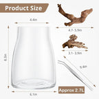 Desktop Glass Plant Terrarium with Grow Light, for Moss, Succulent, Miniature Gardening Landscape, Betta Fish Tank, Desktop Decorations for Home and Office, Plant Lovers Gift (2.7L, H:8.3" D:6.1")