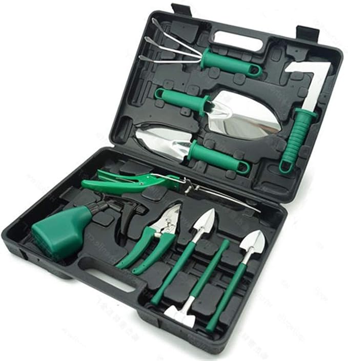 10PCS Gardening Tool Set Plant Care Mechanics Kit Pruning Tools with Carrying Case